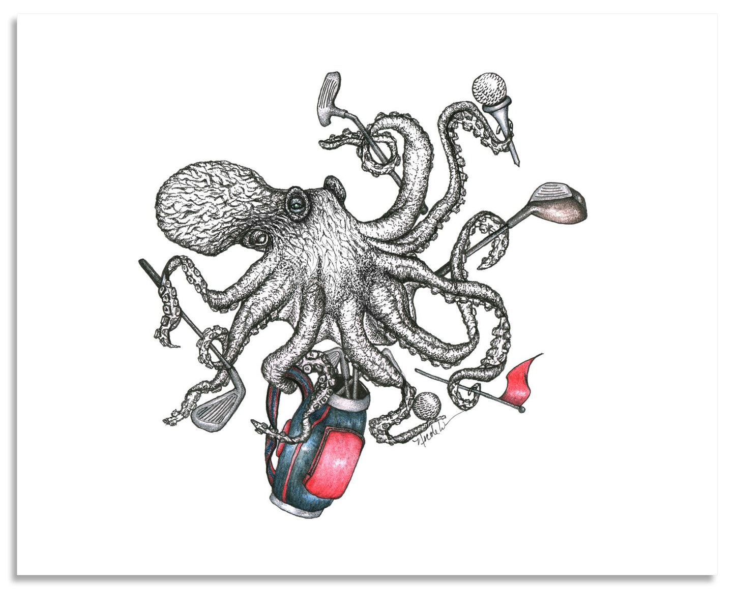 'Golftapus' Print
